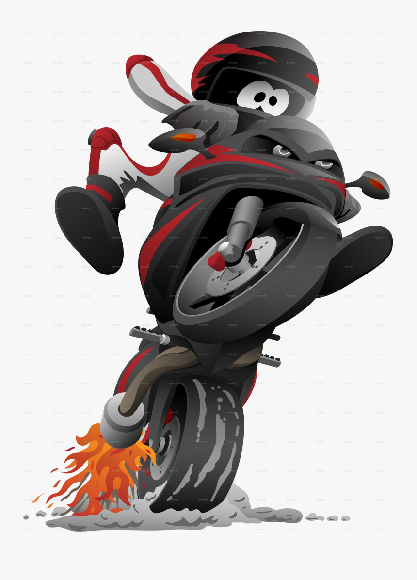 Motorcycle Cartoon Sticker Design, HD Png Download, Free Download