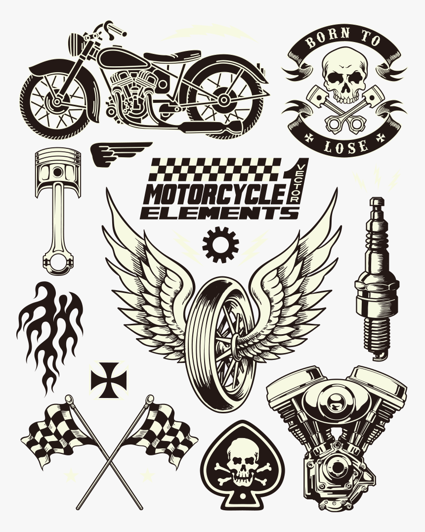 Motorcycle Symbol Clip Art Skull Wings Vector - Vector Logo Harley Davidson, HD Png Download, Free Download