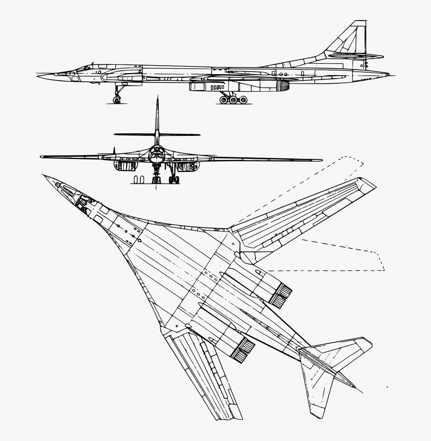 Tupolev 160 Strategic Bomber - Tu 160 Draw, HD Png Download, Free Download