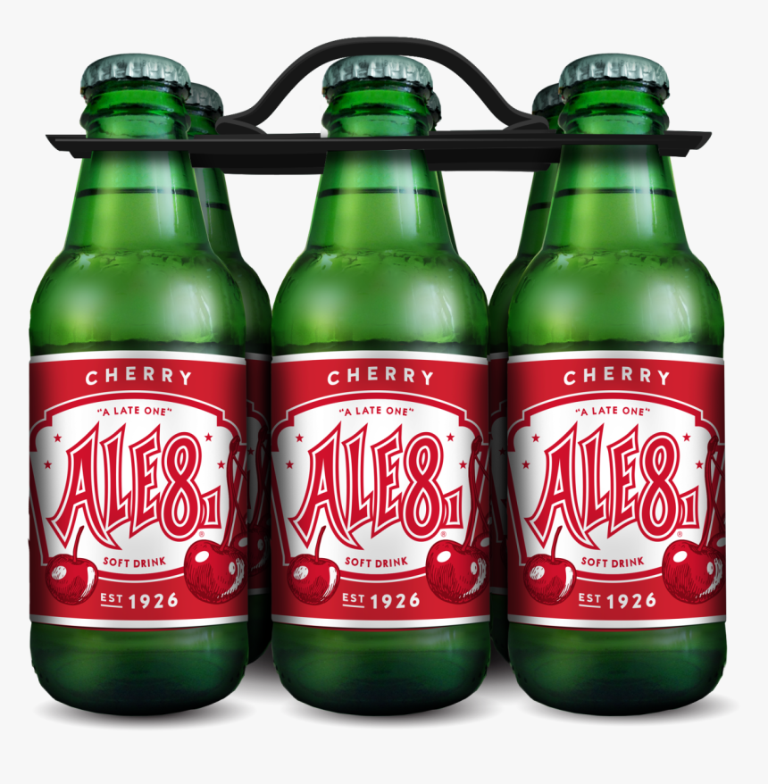 Ale8 7oz Carrier Cherry Green Glass "
 Class="img - Glass Bottle, HD Png Download, Free Download