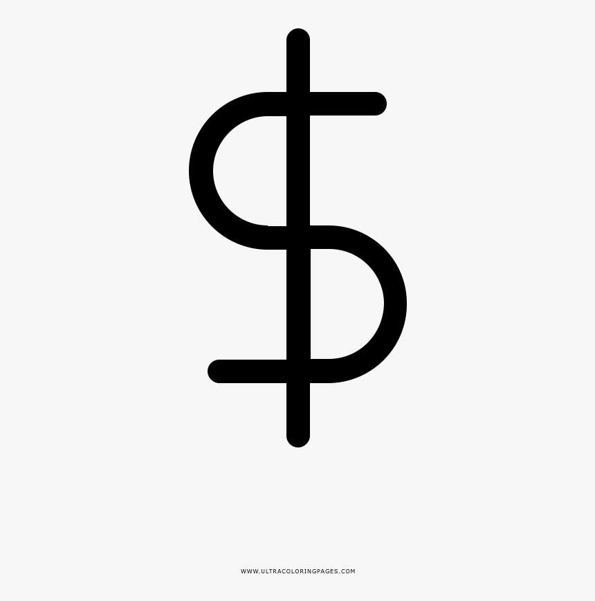 Signo De Dólar Página Para Colorear - Cross, HD Png Download, Free Download