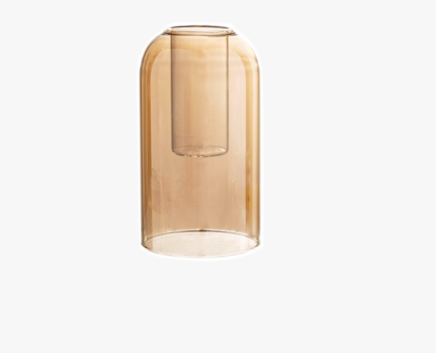 Amber Glass Candle Holder - Wood, HD Png Download, Free Download
