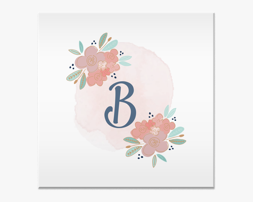 Azulejo Monograma Floral B • Aquarela De Hang A Printna - Monograma M Aquarela, HD Png Download, Free Download