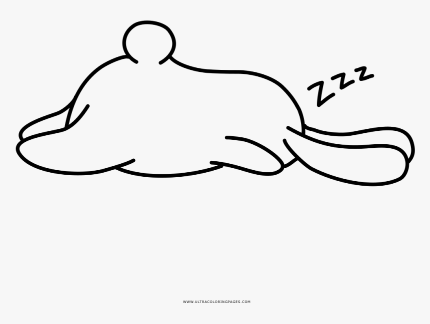 Easter Bunny Sleep Coloring Page - Sleepy Bunny Coloring Page, HD Png Download, Free Download