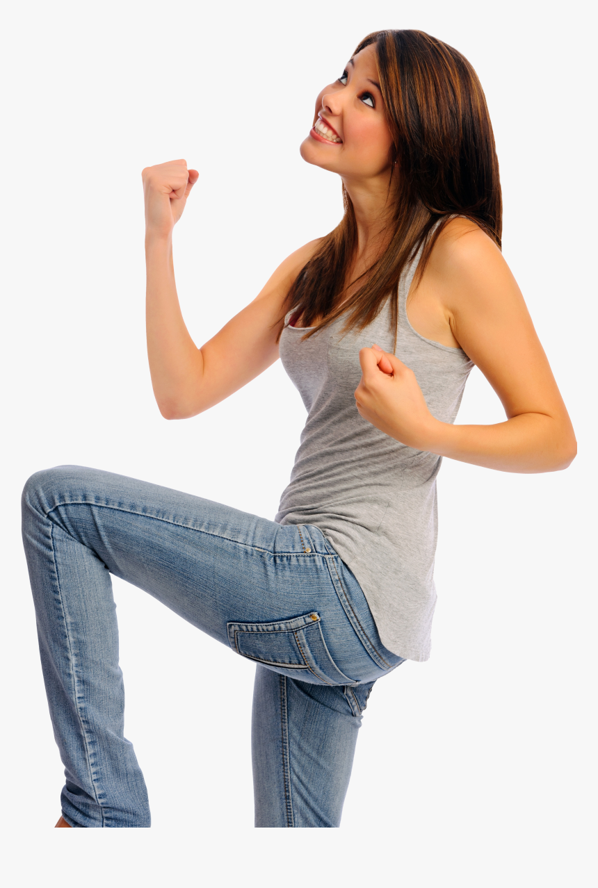 Ppl Anat Happy Dancing Jeans Woman Onwhite - Stock Photography, HD Png Download, Free Download