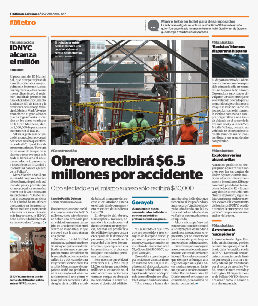 5m Abogados De Accidentesa - Newspaper, HD Png Download, Free Download