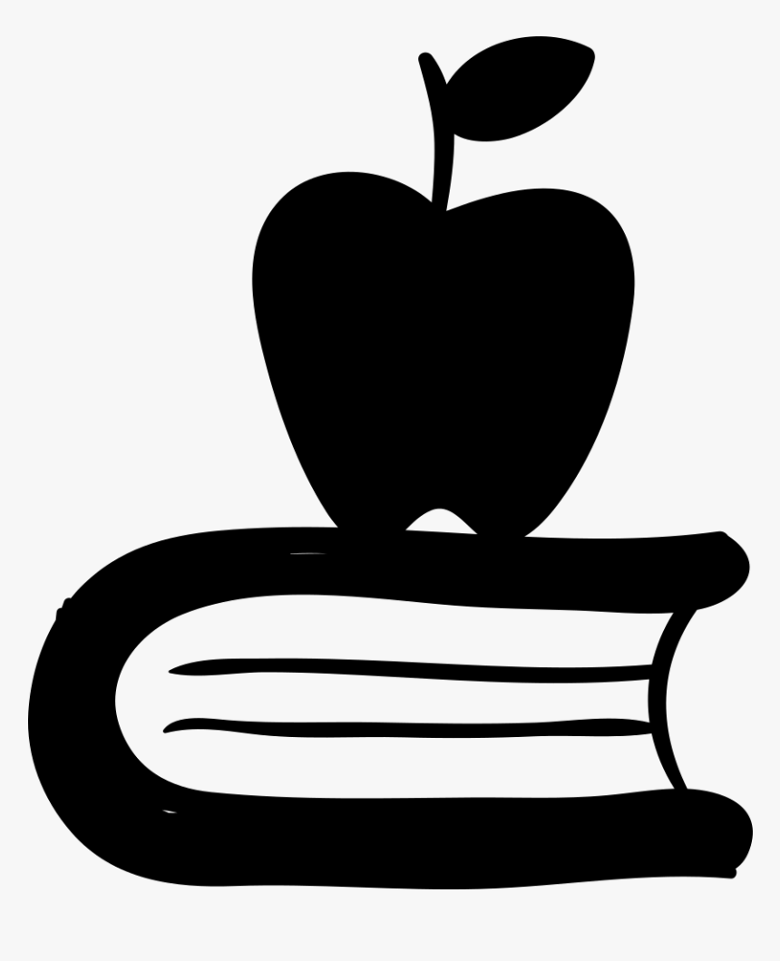 Apple On A Book Comments - Books And Apple Black Png, Transparent Png, Free Download