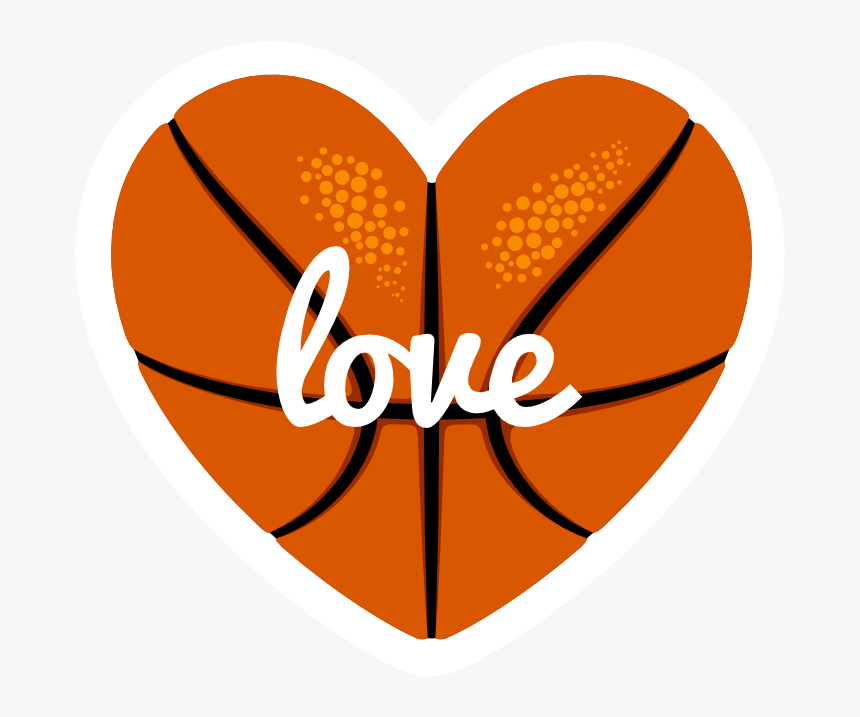 Custom Heart-love Basketball Text Sticker - Circle, HD Png Download, Free Download