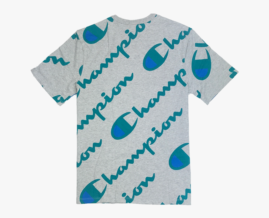 Champion All Over Script T-shirt - Champion, HD Png Download - kindpng