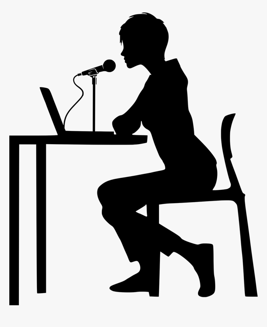 Person Desk Microphone Silhouette, HD Png Download, Free Download
