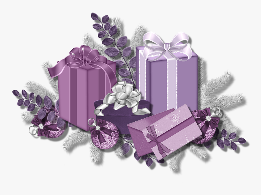 Gifts Clipart Purple - Purple Christmas Gift Png, Transparent Png, Free Download