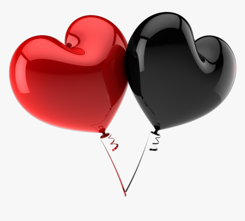 #hearts #corazones #ballons #globos #red #black #rojo - Heart Balloon Images Png, Transparent Png, Free Download