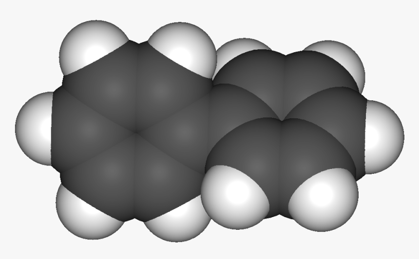 Space Filling Model Showing Its Twisted Conformation - Bifenile 3d, HD Png Download, Free Download