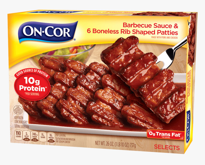 Barbecue Sauce & 6 Boneless Rib-shaped Patties - Riblet Frozen, HD Png Download, Free Download