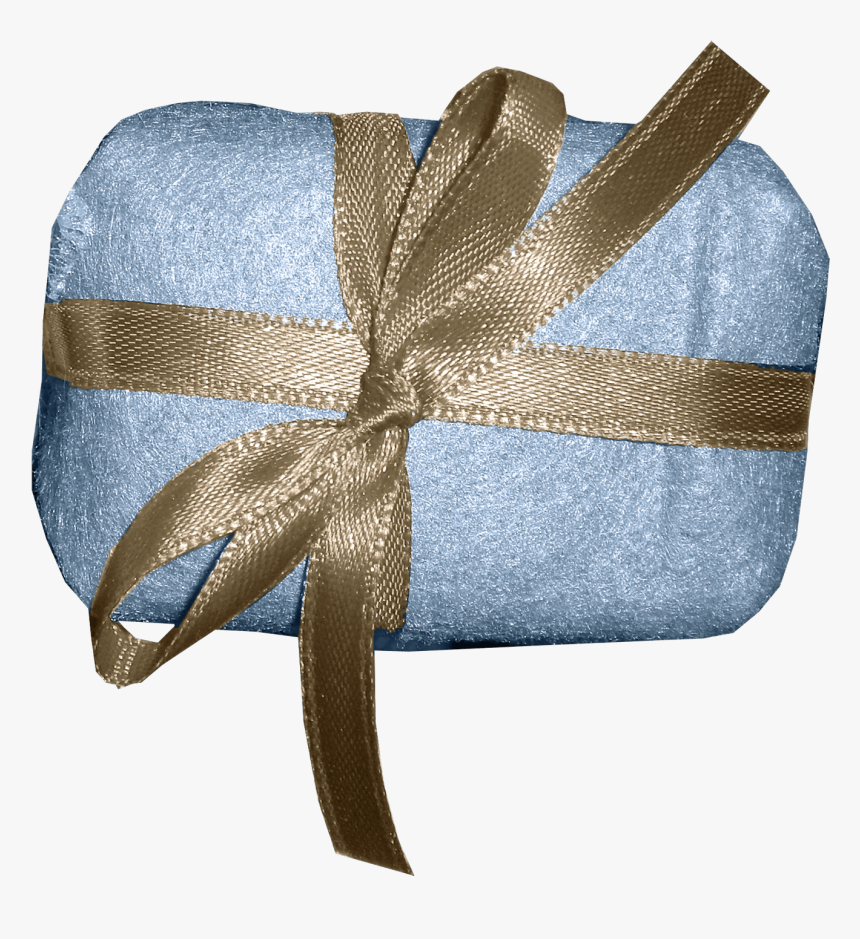 Blue Gift With Bow - Ribbon, HD Png Download, Free Download