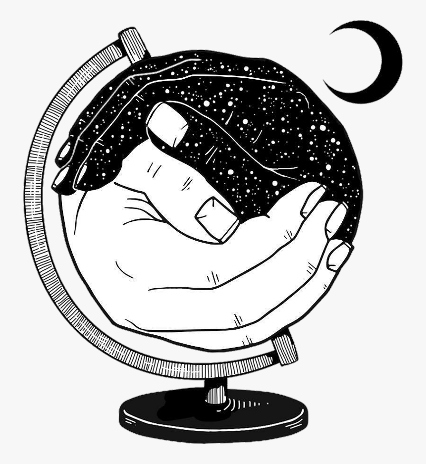 #tag #freetoedit #globe #tumblr - Mother Earth Drawing Black And White, HD Png Download, Free Download