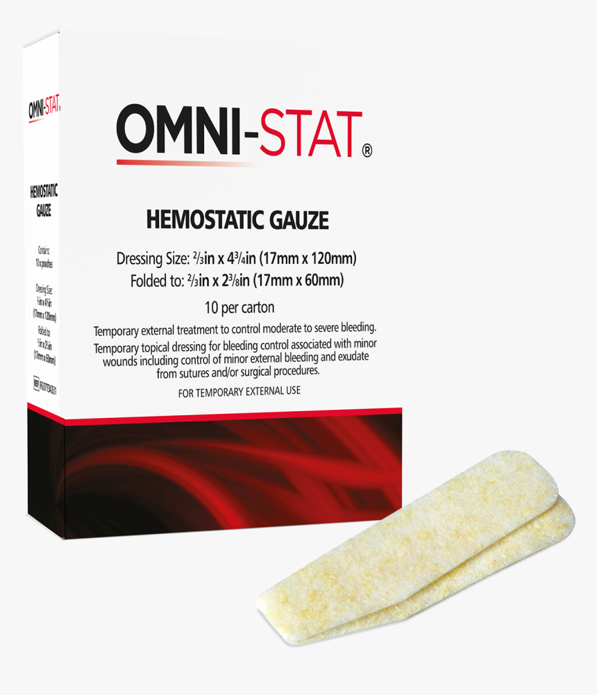 Omni-stat 2/3in X 4¾in Hemostatic Gauze Strips - Paper, HD Png Download, Free Download