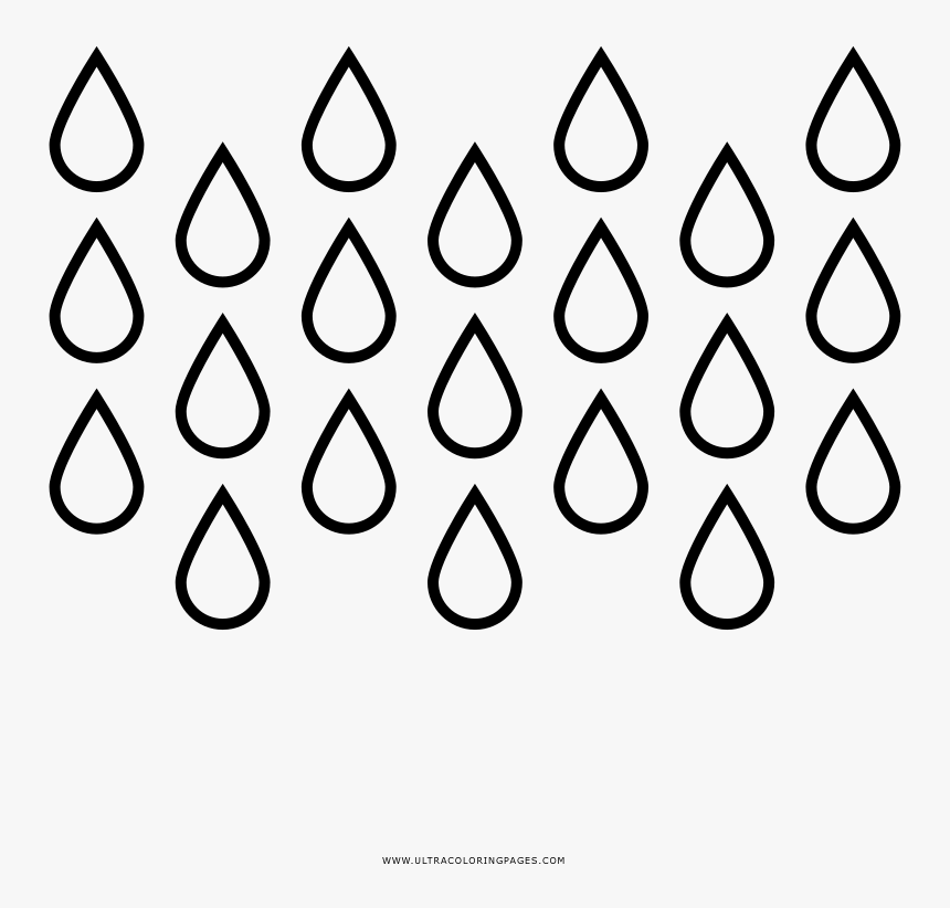 Lluvia Página Para Colorear - Rain Drawing Png, Transparent Png, Free Download