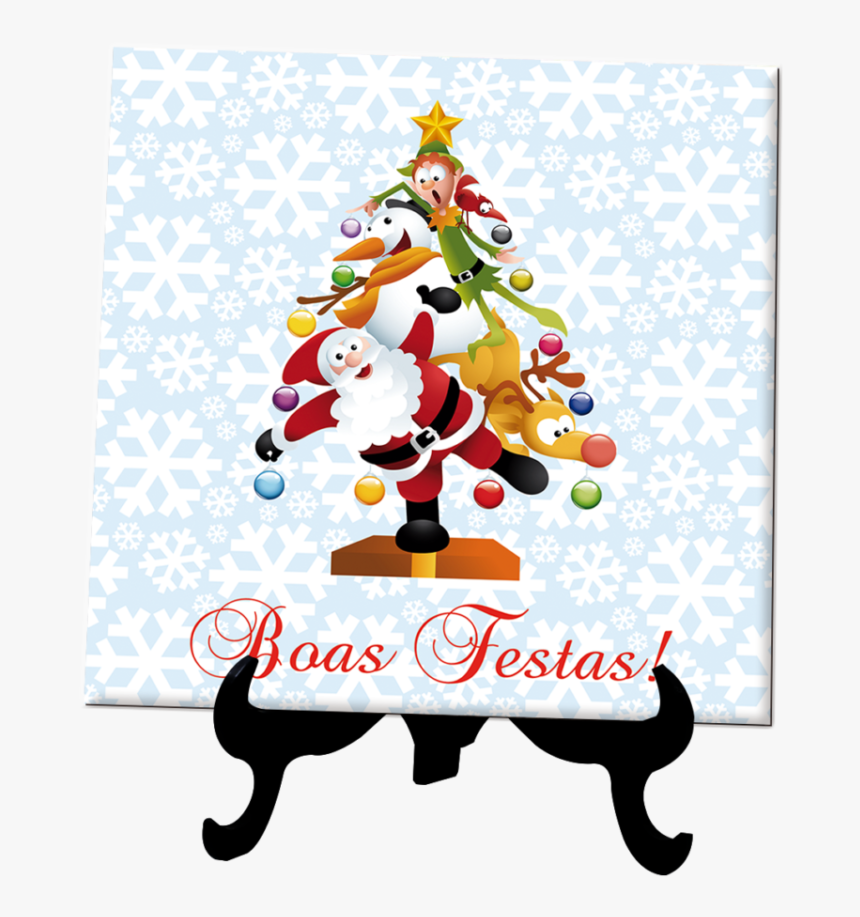 Azulejo Personalizado Boas Festas - Merry Christmas Tree Png, Transparent Png, Free Download