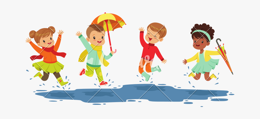 Girl Splashing In Puddles Png - Jumping In Puddles Animated, Transparent Png, Free Download