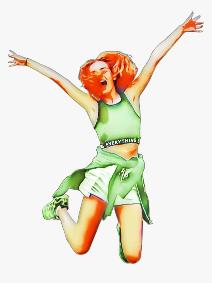 #people #happy #excited #girl #jumping - Excited Happy Girl Cartoon, HD Png Download, Free Download