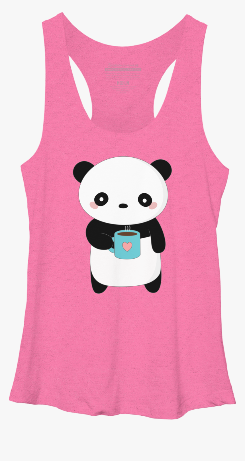 Kawaii Coffee Drinking Panda Racerback - T-shirt, HD Png Download, Free Download