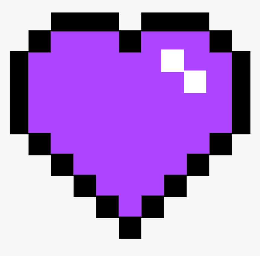 Purple Heart Pixel Purpleheart Pixelheart Purplepixelhe - Purple Pixel Heart Png, Transparent Png, Free Download