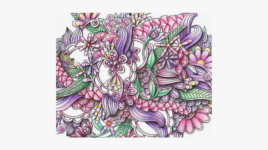 Pink Purple Flower Drawing Rectangle Mousepad - Iris, HD Png Download, Free Download