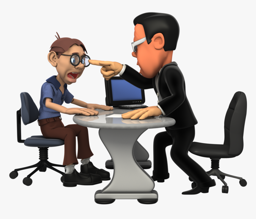 Cartoon Boss Talking To Employee Clipart - Boss Talking To Employee, HD Png Download, Free Download