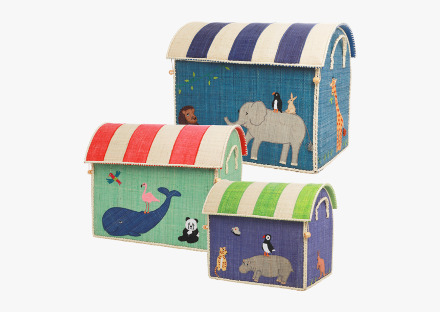 Kids Rice Medium Toy Basket In Animal Design - Rice Raffia Opbevaringshus, HD Png Download, Free Download