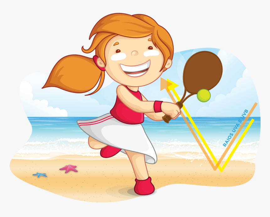 7 Dicas De Segurança Para Curtir A Praia Com As Crianças - Dibujos De Niña Jugando Tenis, HD Png Download, Free Download