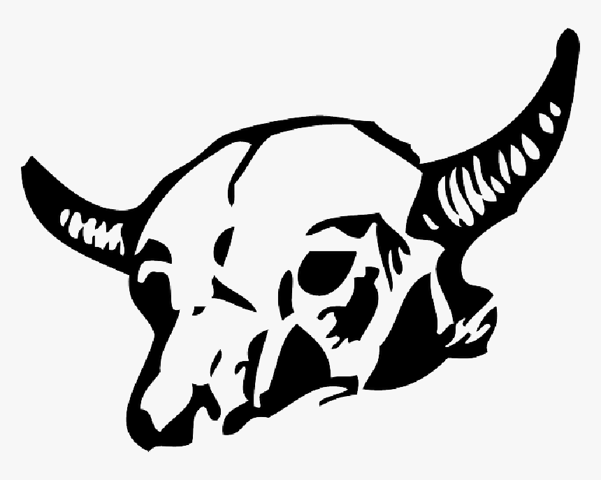 Head, Dead, Drawing, Skull, Cartoon, Bones, Farm, Cow - Animal Bones Clip Art, HD Png Download, Free Download