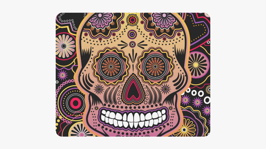 Candy Sugar Skull Rectangle Mousepad - Skull, HD Png Download, Free Download