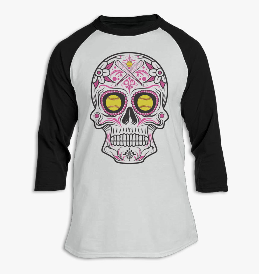 Sugar Skull Softball Tshirt, HD Png Download, Free Download