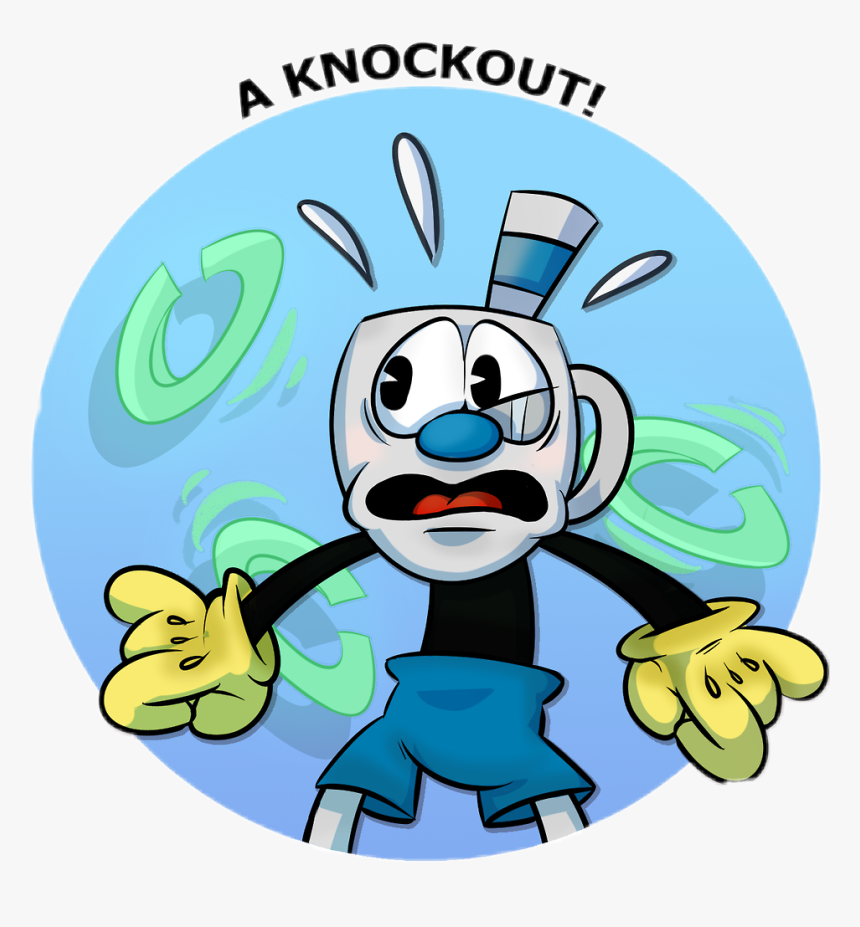 Mugman Cuphead Scared Emoticon Blue Logo Clipart , - Mugman Scared, HD Png Download, Free Download