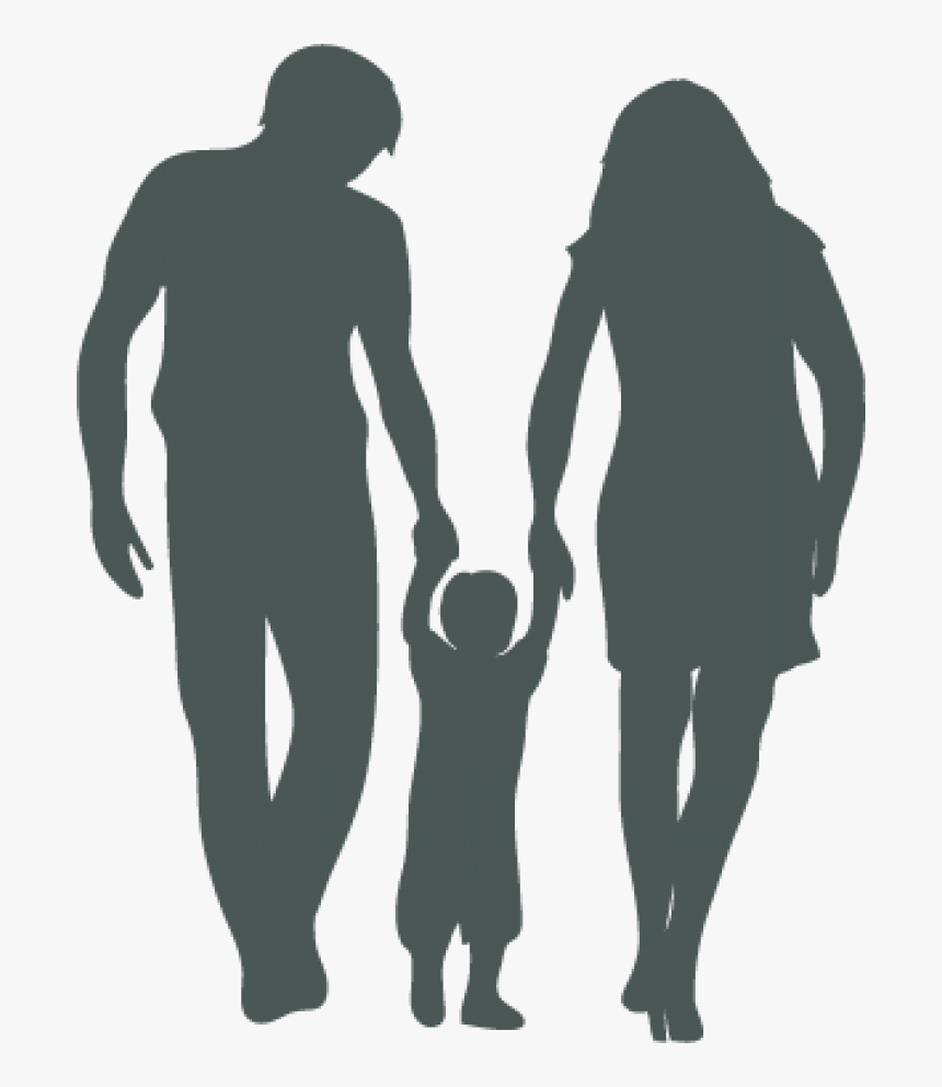 Silhuouette Of Two Adults And A Child Holding Hands - Family, HD Png Download, Free Download