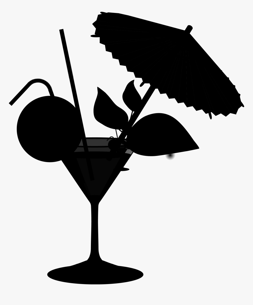 Clip Art Silhouette Tree Line - Cocktail, HD Png Download, Free Download