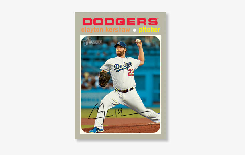 Clayton Kershaw 2020 Topps Heritage Baseball Base Card - Los Angeles Dodgers, HD Png Download, Free Download