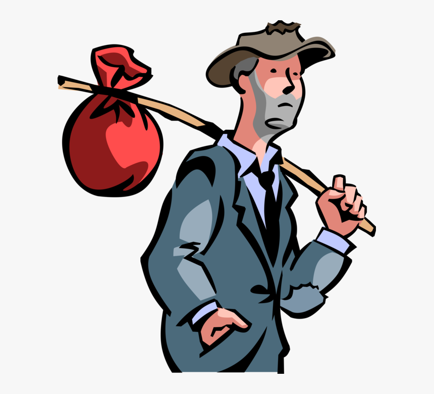 Vector Illustration Of Down On His Luck Homeless Businessman, HD Png Download, Free Download