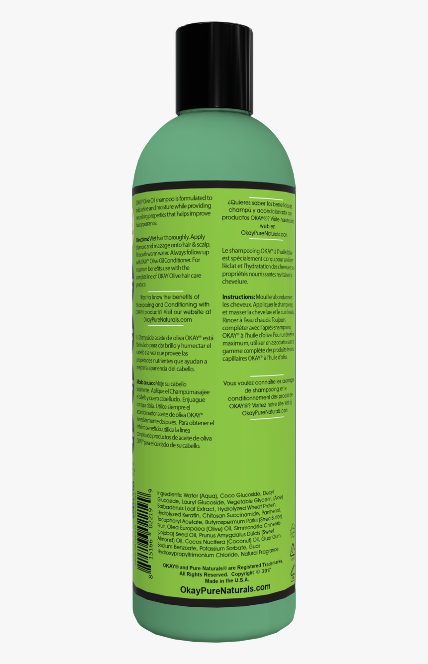 Okay Olive Conditioning And Healthy Shine Shampoo Helps - Cosmetics, HD Png Download, Free Download