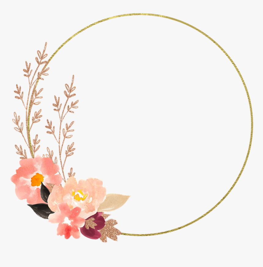 Watercolor Flower Circle Png, Transparent Png, Free Download