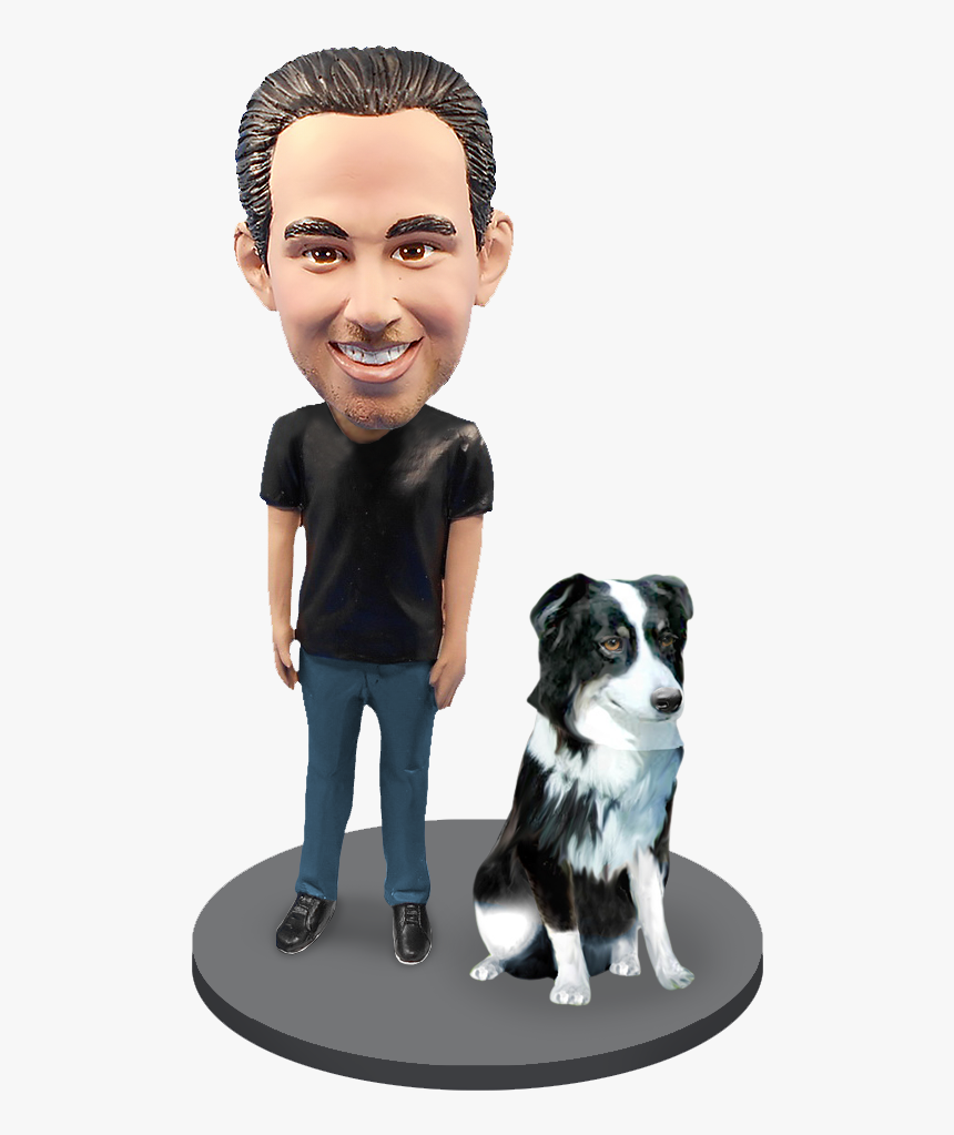Custom Male With Custom Pet Dog Bobblehead - Companion Dog, HD Png Download, Free Download