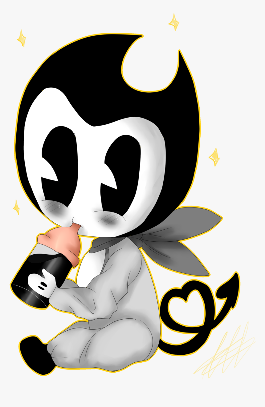 I Just Wanted To Draw Bendy As A Baby ^^
drinking Some - Drawing Bendy Baby, HD Png Download, Free Download