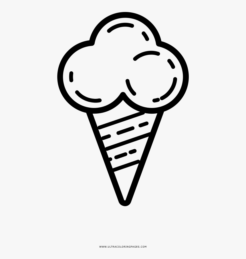 Ice Cream Cone Coloring Page - Cono Gelato Da Colorare, HD Png Download, Free Download