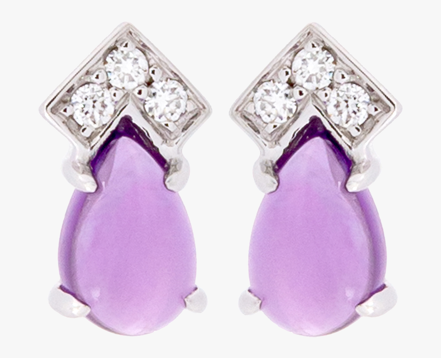 Geometric Amethyst & Diamond Pear Stud Earrings"
 Class= - Earrings, HD Png Download, Free Download