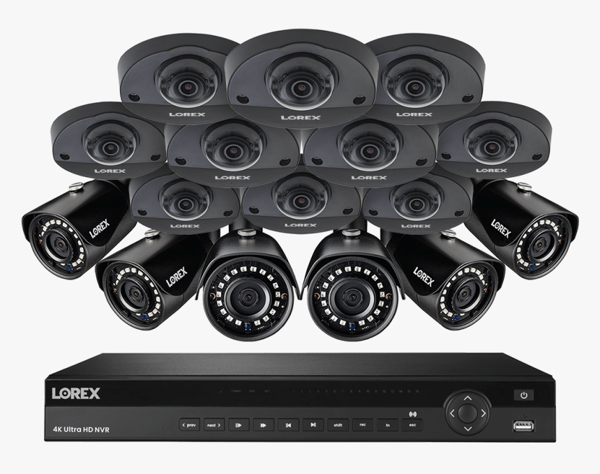 16-channel Ip Camera System Featuring Six 2k Bullets - Ip Camera, HD Png Download, Free Download