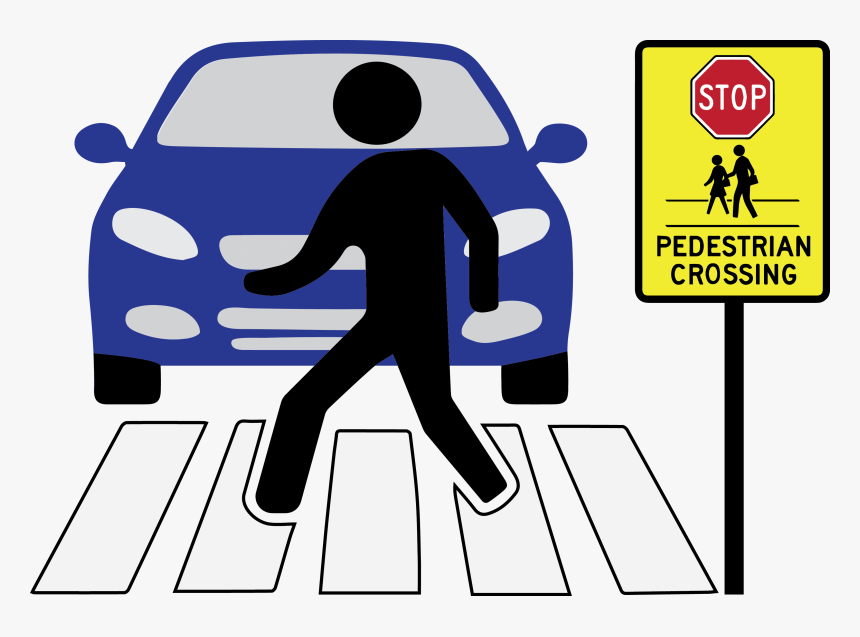 Car Stop Zebra Crossing Clipart, HD Png Download, Free Download