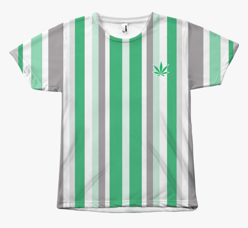 Vertical Striped Marijuana All Over Tees - Active Shirt, HD Png Download, Free Download