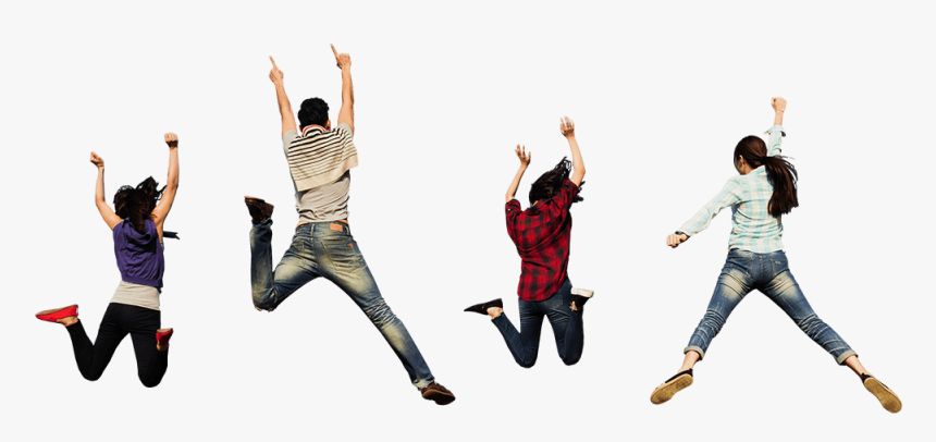 Students Leaping - Group Jumping, HD Png Download, Free Download