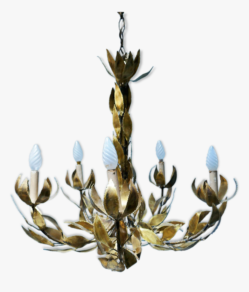 Vintage Chandelier 5 Branches Laurel Leaf Motifs"
 - Chandelier, HD Png Download, Free Download